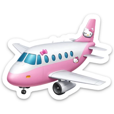 white hello kitty airplane  sticker