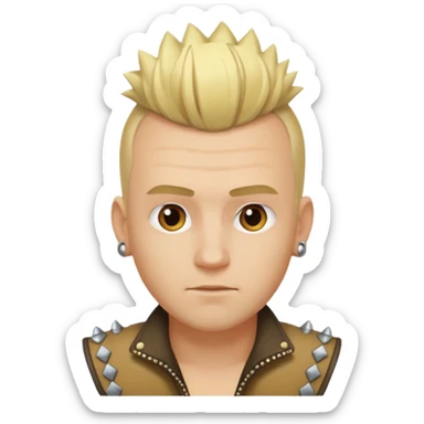 Man with blond hair mohawk style sticker