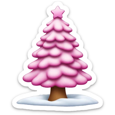 Pink Christmas tree with snow sticker