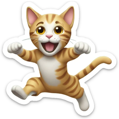 Jumping cat sticker