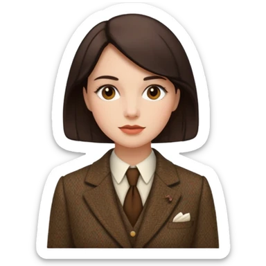 Old british vibe suit woman sticker
