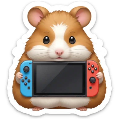hamster playing Nintendo switch sticker