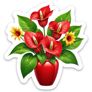 orchidee - sonnenblume - anthurienstrauss sticker