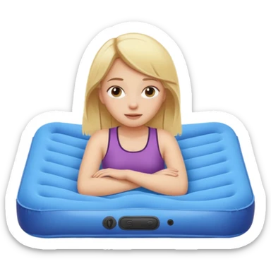 Blonde girl on air mattress  sticker