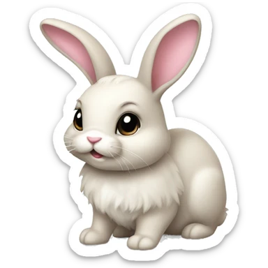 cute realistic bunny with bows  sticker