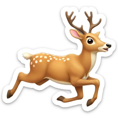 Deer running sticker