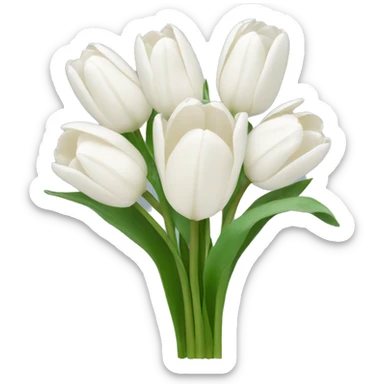 white tulip bouquet  sticker