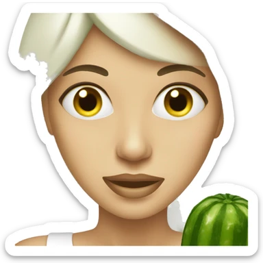 woman facial cucumber spa sticker
