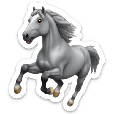 Jumping gray horse sticker