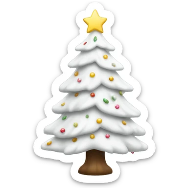white christmas tree sticker
