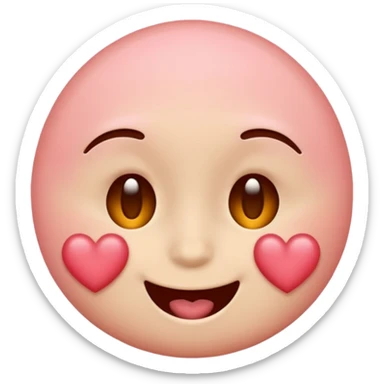 A single emoji that's feeling extreme happiness. Blushing and feeling in love. Grinning and smiling and making a kissy face. Something sweet and perfect to send to someone you love. Not a familiar love something deep and profound. Something unique. sticker