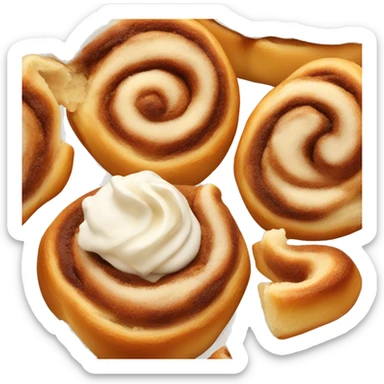 cinnamon bun with cream sticker