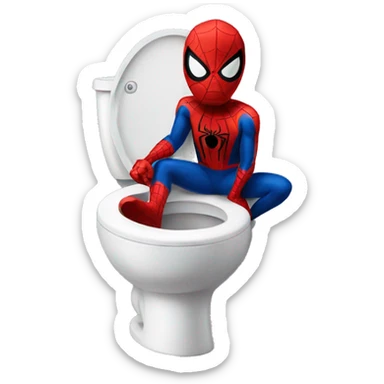 spiderman sitting on toilet sticker
