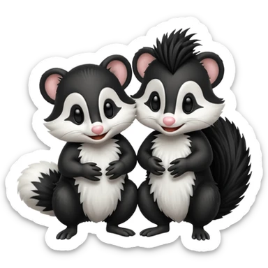 Skunks in love sticker