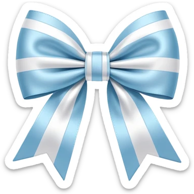 pastel blue bow with white stripes sticker