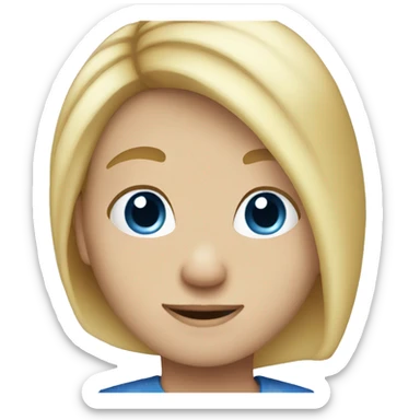 side view emoji blonde hair blue eyes kid sticker