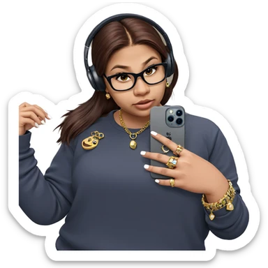 girl with jewelry and phone sticker