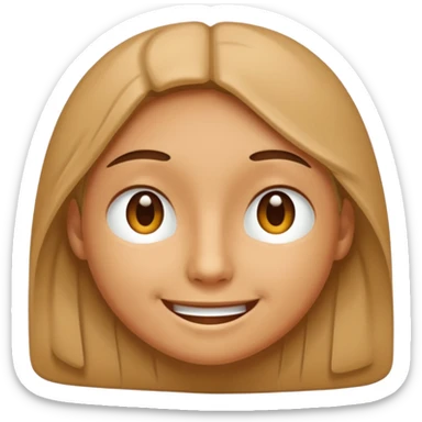 A smiling face with barely open eyes. sticker