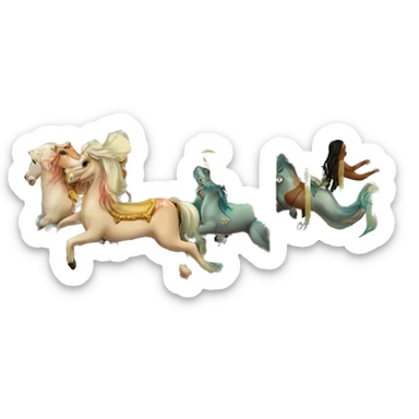 carousel with mermaids sticker