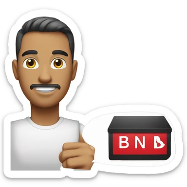 bn bank emoji,red box with bn bank in white text sticker