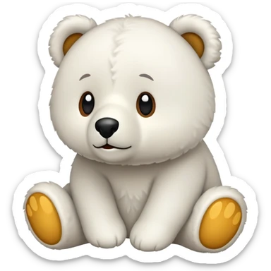 Urso de pelúcia branco fofinho  sticker