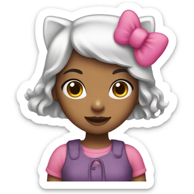 a girl w a hello kitty sticker