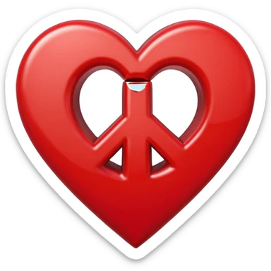Peace sign shaped heart sticker