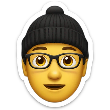 person wearing a black turtleneck jumper and beret sticker