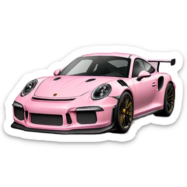 Porsche gt 3 rs in light pink sticker