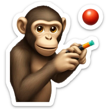 Monkey taking a shot sticker