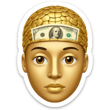 pessoa cabeça de money sticker