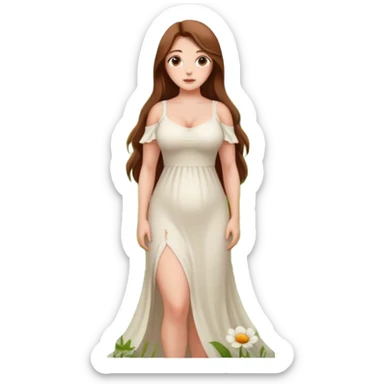 Beautiful naked woman, full body, big breasts, wide hips, visible vulva slit sticker