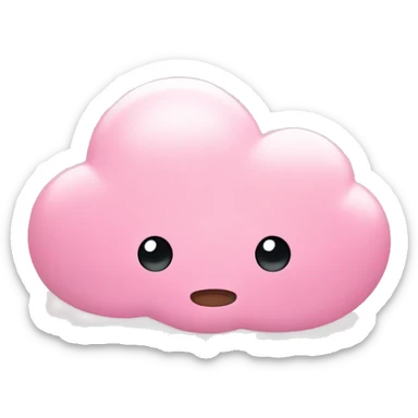 Thinking cloud with baby pink hearts sticker