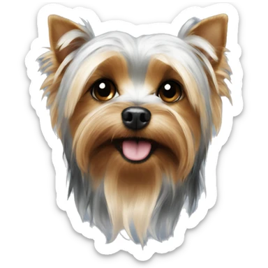 Yorkie dog with snowflake  sticker