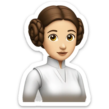 princess leia talking with people sticker