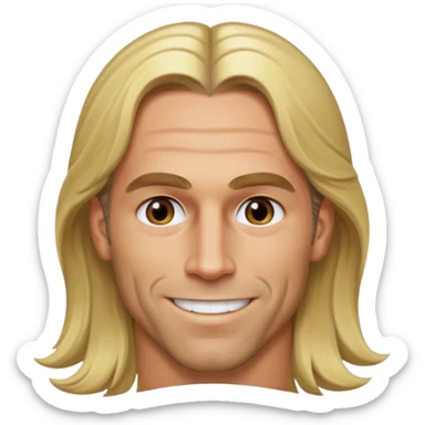 Shawn Michaels with hazel eyes, long blonde hair sticker