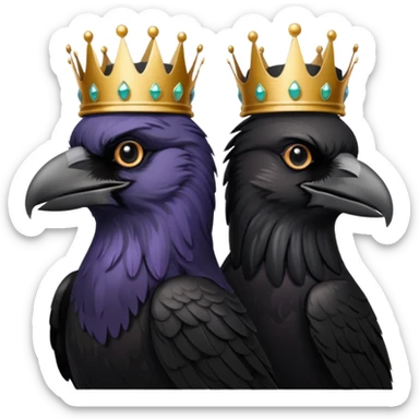 realistic King and queen ravens sticker