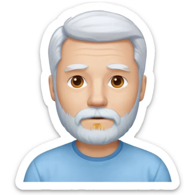 uomo capelli bianchi e barba con camicia azzurrina sticker
