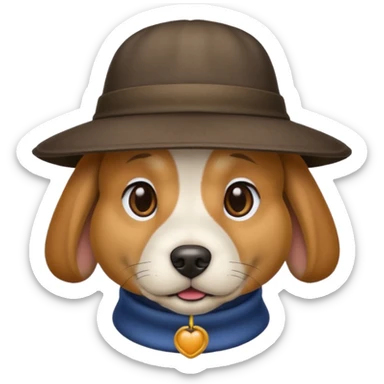 dog wearing hat sticker