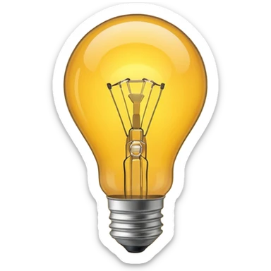 create a lightbulb glowing sticker