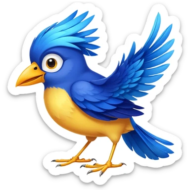 vibrant blue bird inspired by the movie Rio, cheerful and expressive sticker