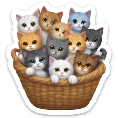 Basket of kittens sticker