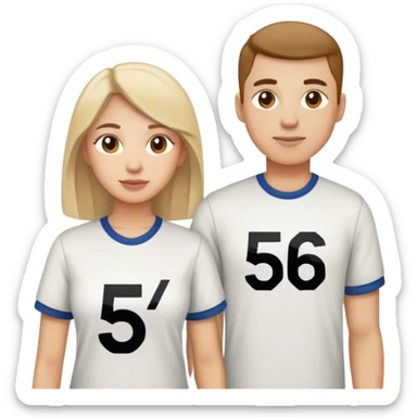 Keep this couple and add 56 to their shirts  sticker
