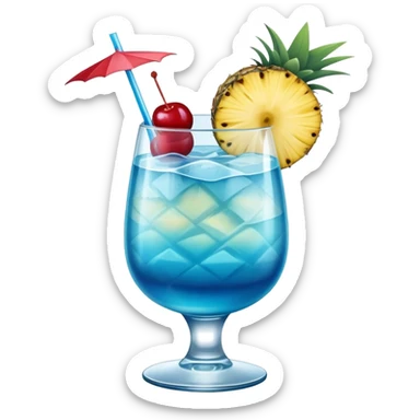 Blue Hawaiian cocktail in hurricane glass sticker