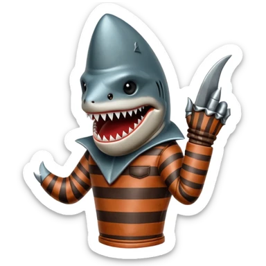 Freddy Krueger shark finger glove sticker