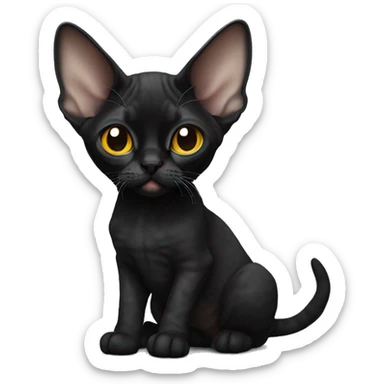 Black Devon Rex sticker