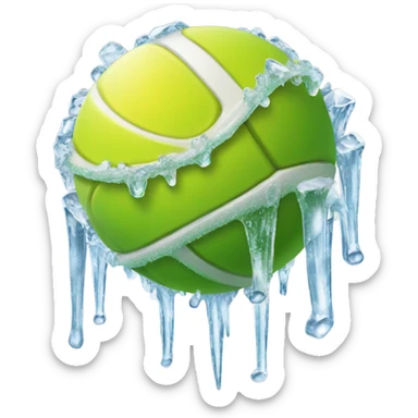 tennis ball with icicles sticker