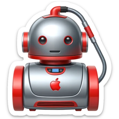 vacuum cleaner robot apple style emoji sticker