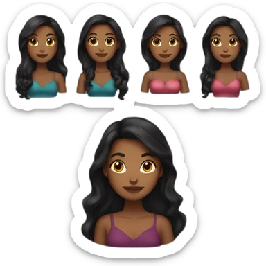 woman brown skin long dark hair with black cat sticker