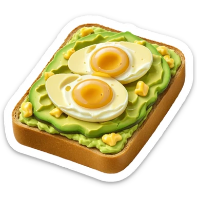 avocado toast with scrambled egg  sticker